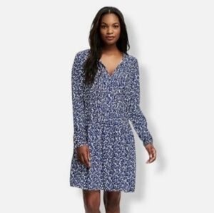 Old Navy Blue White Floral Long Sleeve Dress L